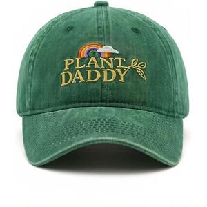 Unisex Green Plant Daddy 100% Polyester Embroidered Adjustable Size Baseball Cap